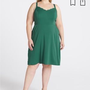 Green scalloped 41 Hawthorn dress